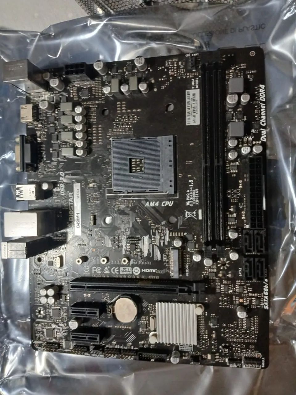 Placa Mãe Biostar B450MH, Chipset B450, AMD AM4, mATX, DDR4