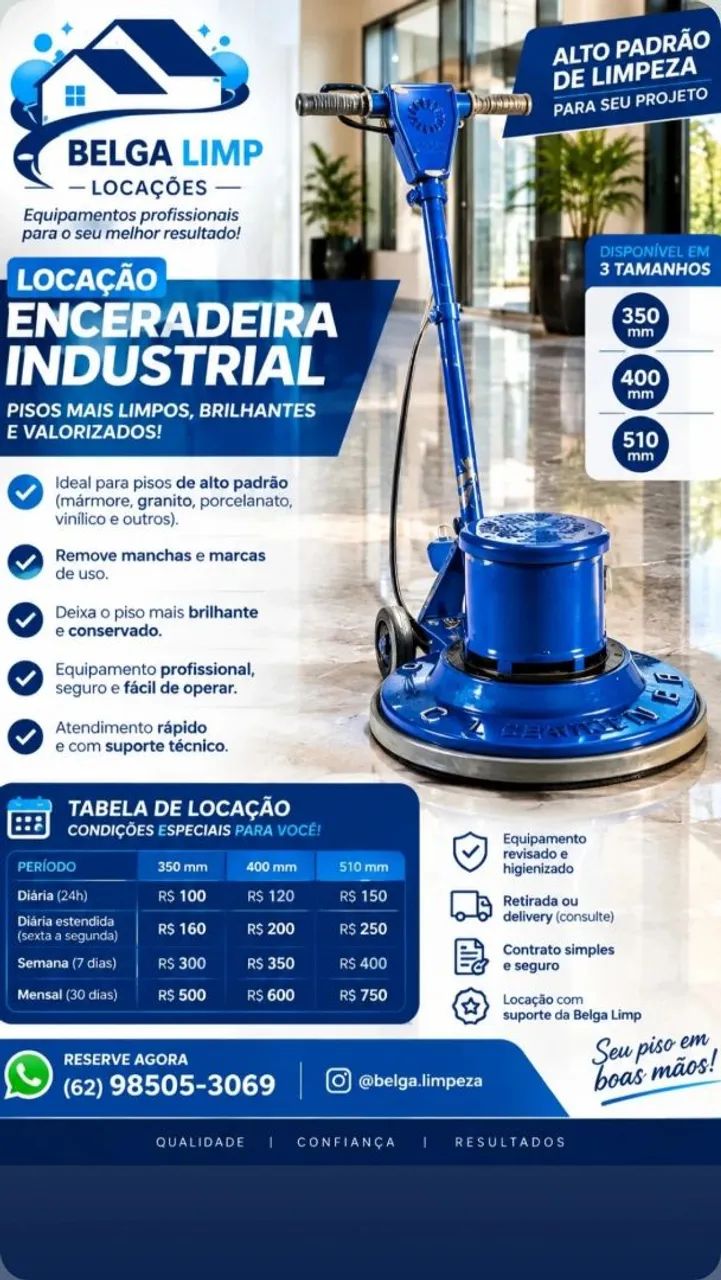 Aluga-se Enceradeira Industrial Profissional 