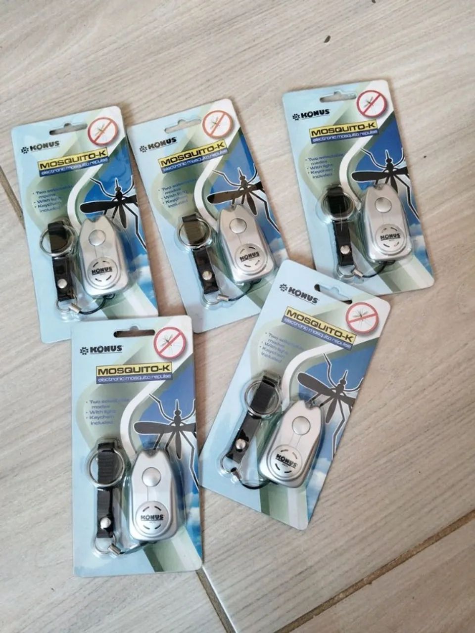 Kit com 5 chaveiros repelente eletrônico 
