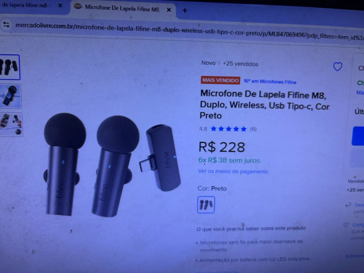 Microfone de lapela  - Foto 2