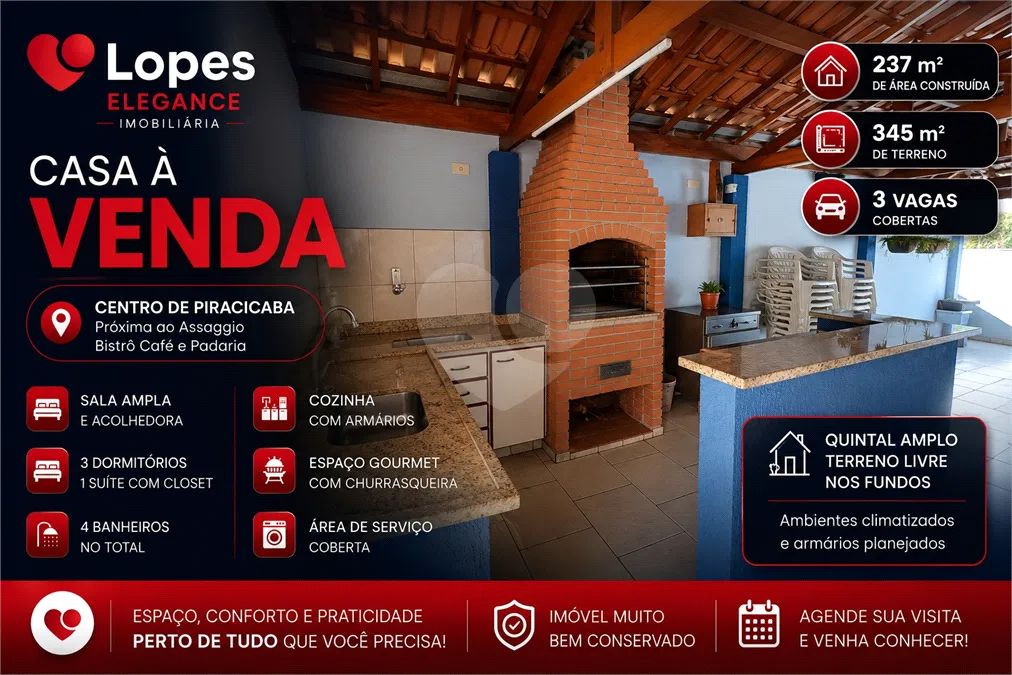 Casa à Venda no Centro de Piracicaba  Espaço, Conforto e Excelente Localização