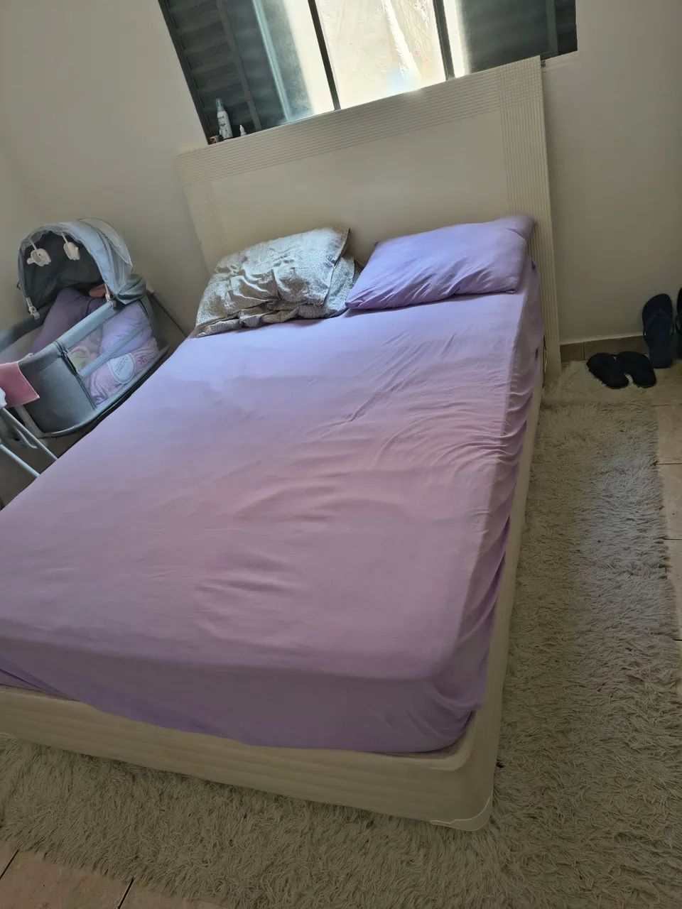 Cama de casal box com cabeceira 
