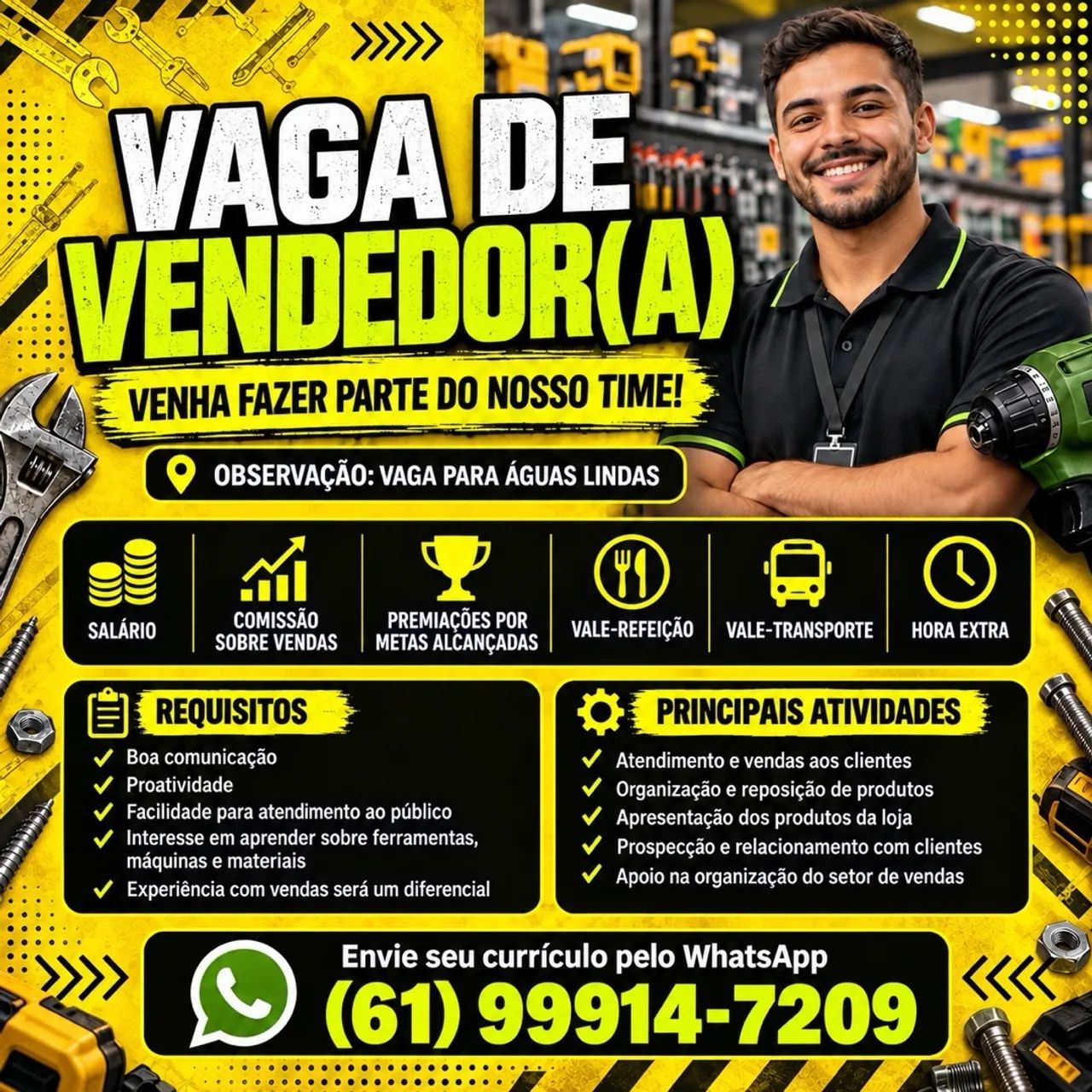 Vaga para Vendedor 