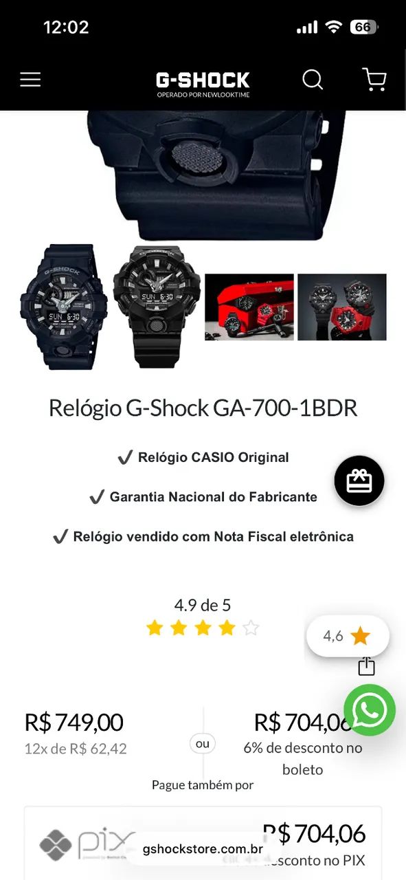 Relógio G Shock GA-700-1BDR - Foto 3