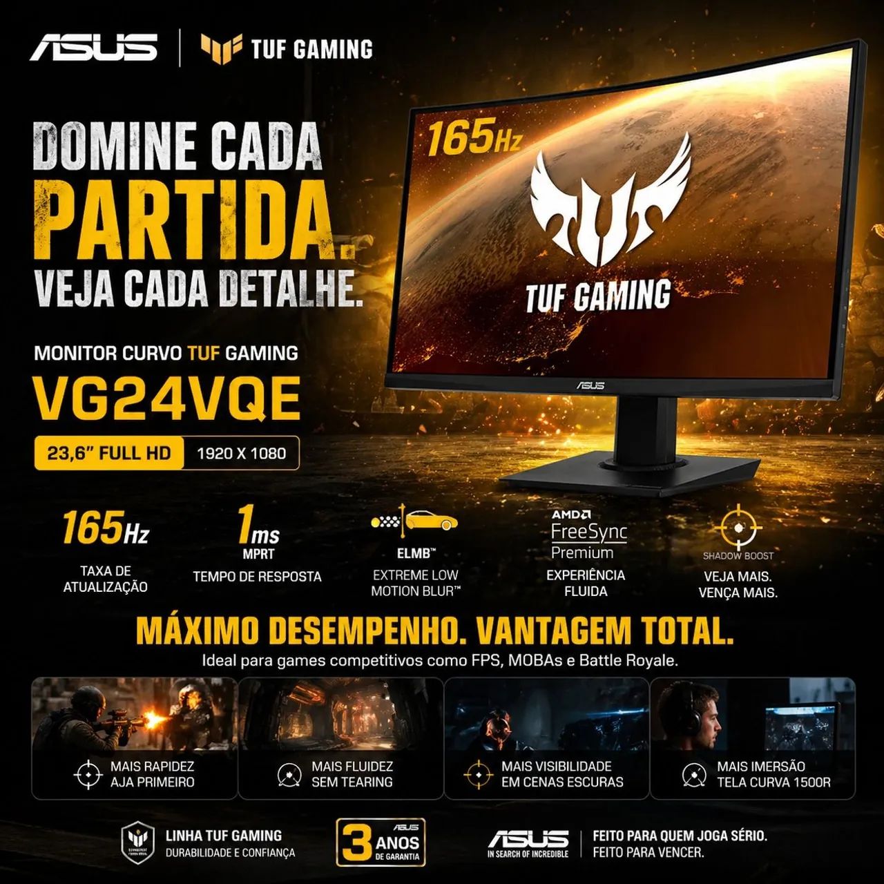 monitor curvo TUF Gaming VG24VQE