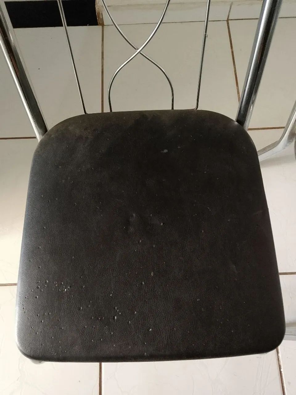 Jogo 4 Cadeiras Para Mesa De Jantar Cromadas - Assento Preto - Foto 3