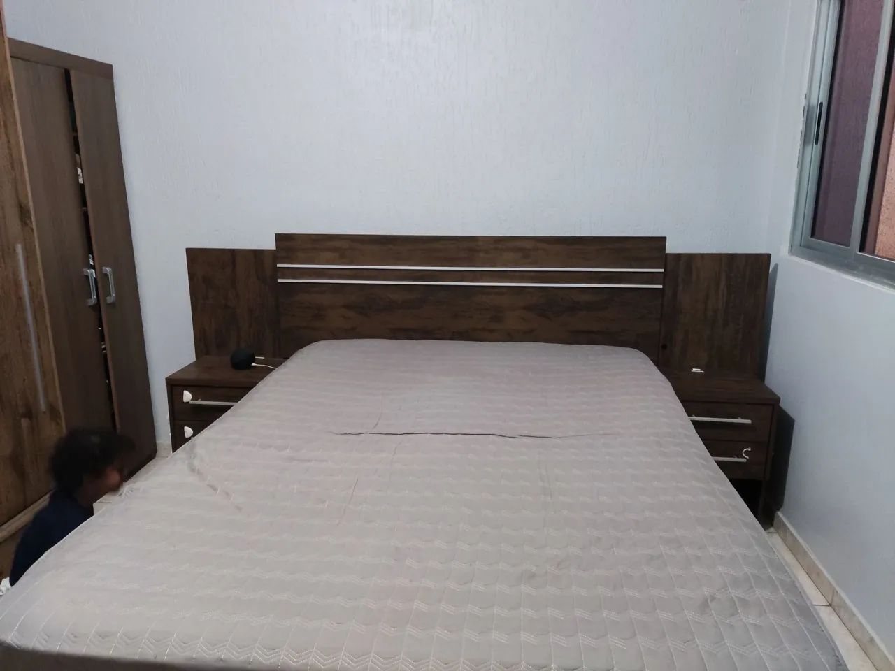 Vendo Cabeceira marrom Regulável  - Foto 2
