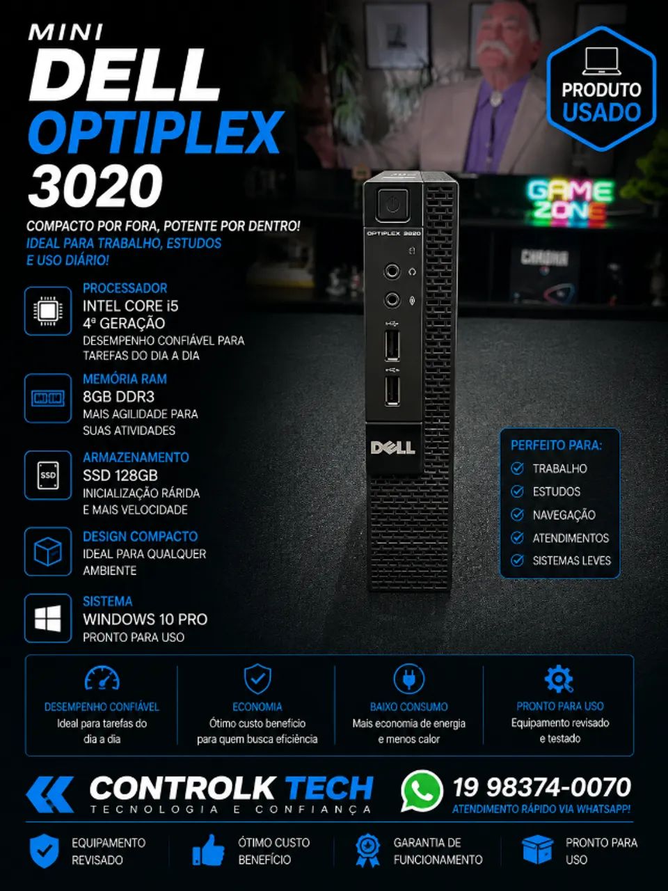MINI DELL OPTIPLEX 3020 I5 4 º / 8GB / SSD 128GB