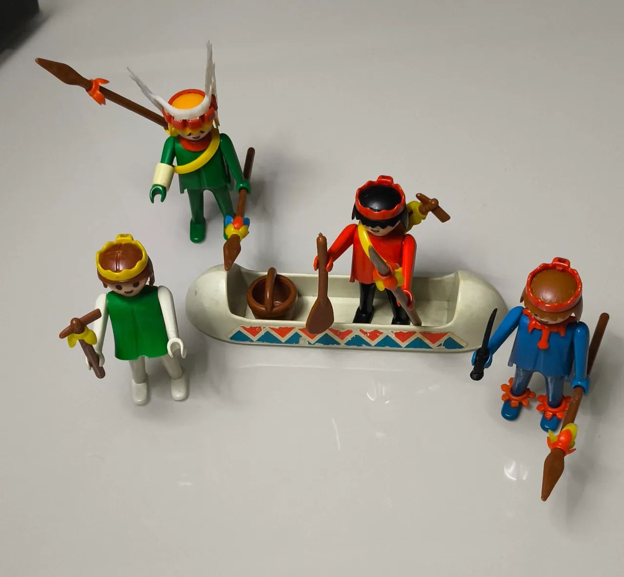Lote de bonecos Playmobil Índios com Cano anos 70 - Foto 4