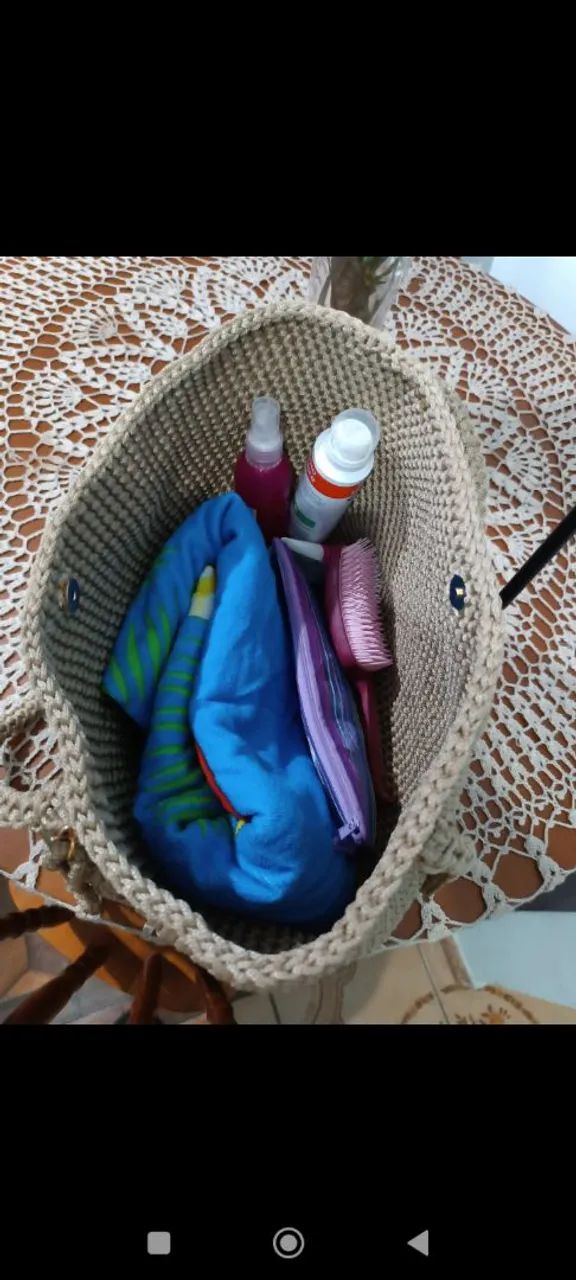 Bolsa linda grande de crochê para praia e para rua  - Foto 2