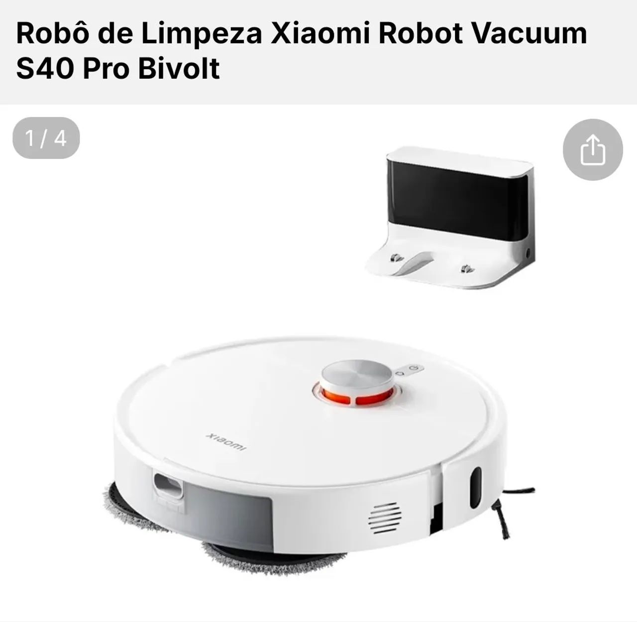 Robô de Limpeza Xiaomi Robot Vacuum S40 Pro Bivolt - Foto 4
