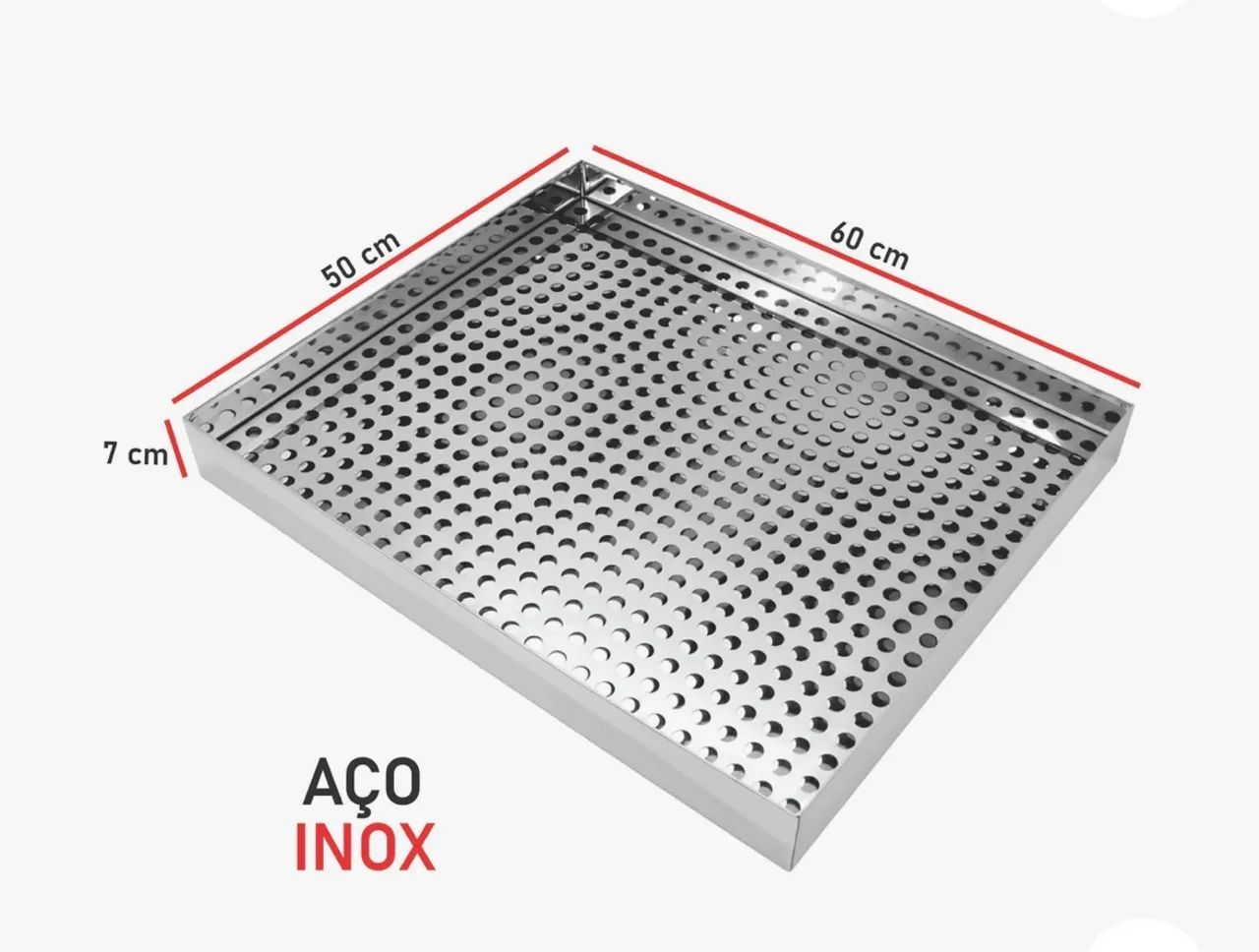 Bandeja Separadora De Milho Inox Para Pipoca Gourmet 60x50cm - Foto 4
