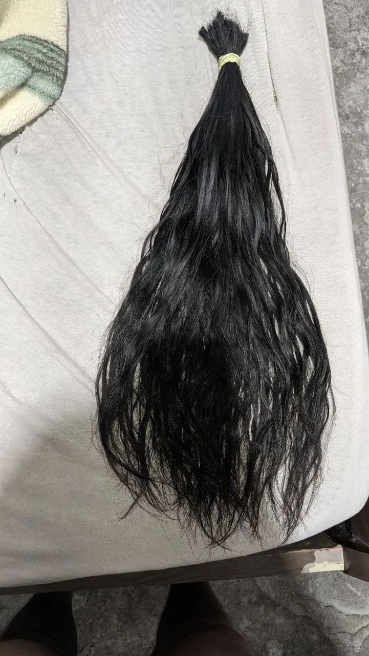 Cabelo humano usado uma vez só 