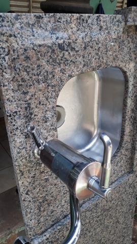 Pia para cozinha de Mamoré Preta completa - Foto 3
