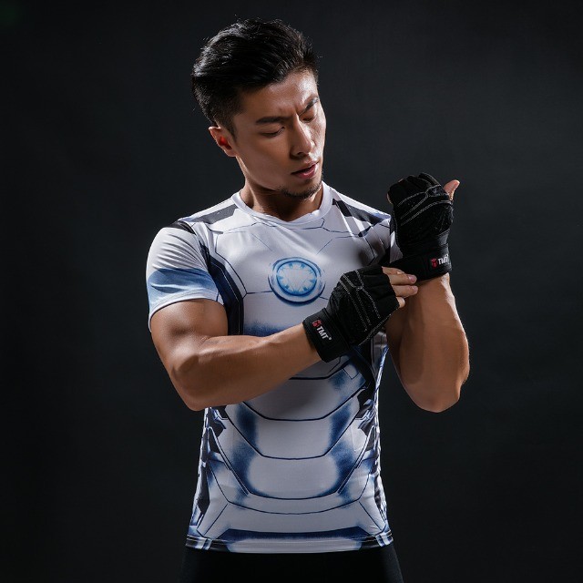 Camisa de Compressão Máquina de Combate Rashguard Elastano Manga Curta - Foto 3