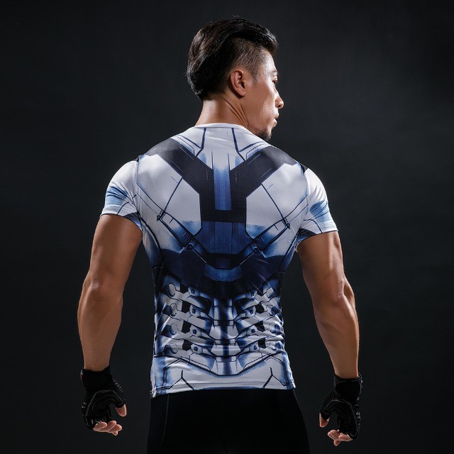 Camisa de Compressão Máquina de Combate Rashguard Elastano Manga Curta - Foto 4