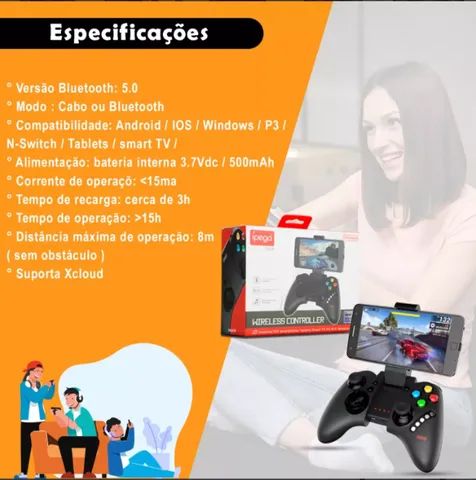 Controle Joystick Bluetooth Ipega 9021 Celular Games Android