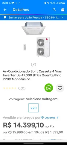 Ar-Condicionado Split Teto Springer Space Air 36.000 BTUs Só Frio 220V  Monofásico - Leveros