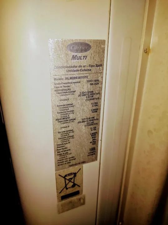 Ar Condicionado Multi, Marca Carrier Tree-split Quente/frio (Usado) - Foto 6
