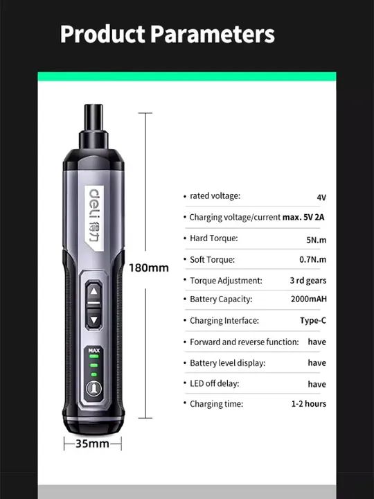 Parafusadeira elétrica, USB recarregável, broca de ajuste, desmontagem multifuncional, kit - Foto 3