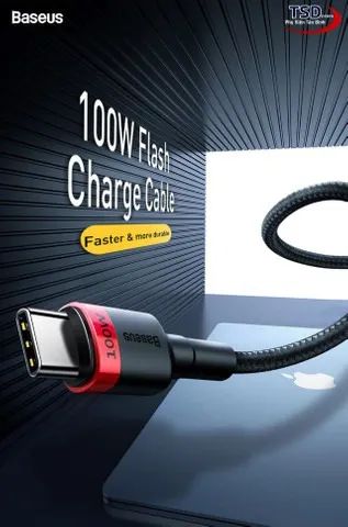 Cabo Baseus Carregamento Rápido 100w Tipo C 2M Xiaomi Macbook iPad Pro - Foto 4