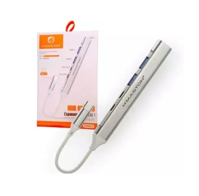 Hub USB C 5 portas 2.0 e 3.0 com Tipo C 