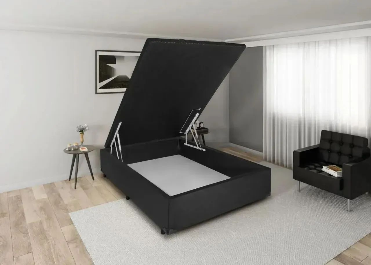 Cama casal Baú em promoção várias cores e Blindada laterais  - Foto 3