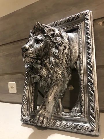 Quadro De Leão Escultura Decoração Casa Sala