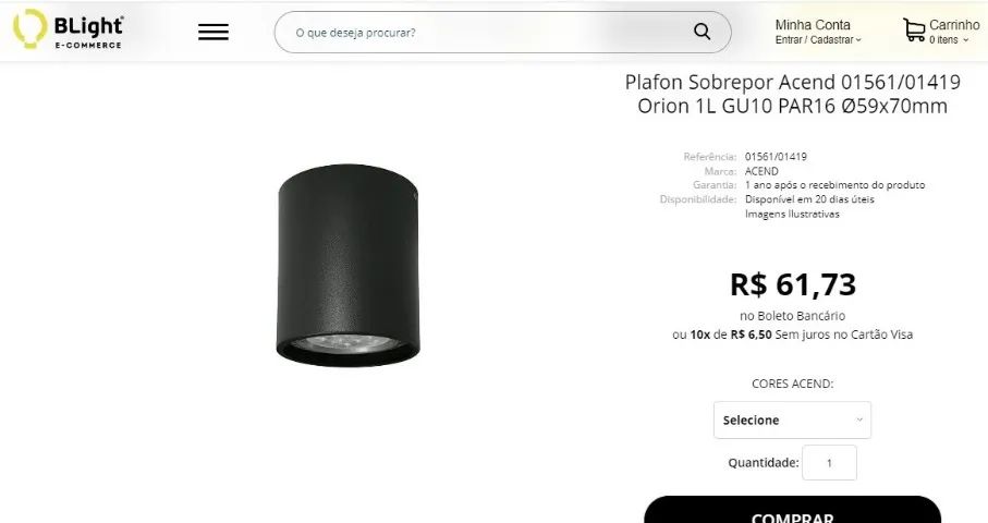 Kit 19 Plafon Orion PAR16 Ø59x70mm Acend, 9 Lâmpadas LED Gu10 e 13 Soquetes - Foto 5