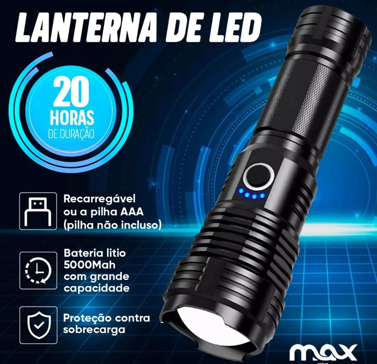 Lanterna tática de led t9 - Foto 2