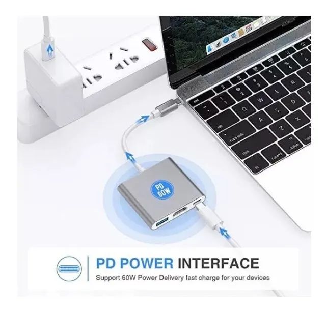 Adaptador Tipo-c Para Hdmi + Usb 3.0 + Usb C Resolução 4k - Foto 5