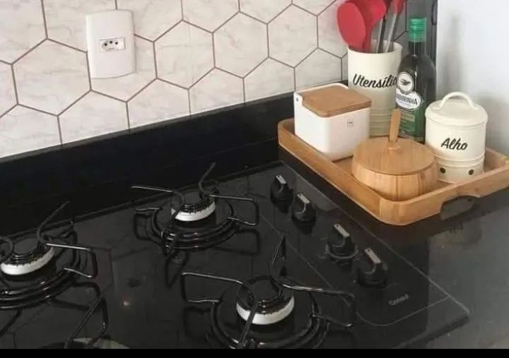 Fogão Cooktop Fischer 4 bocas com pedra de mármore Fogões e Fornos