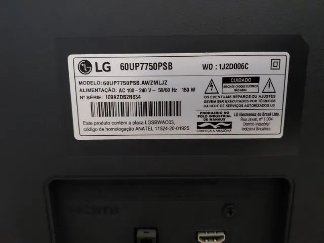 Tv LG 65 polegadas para retirada de peças