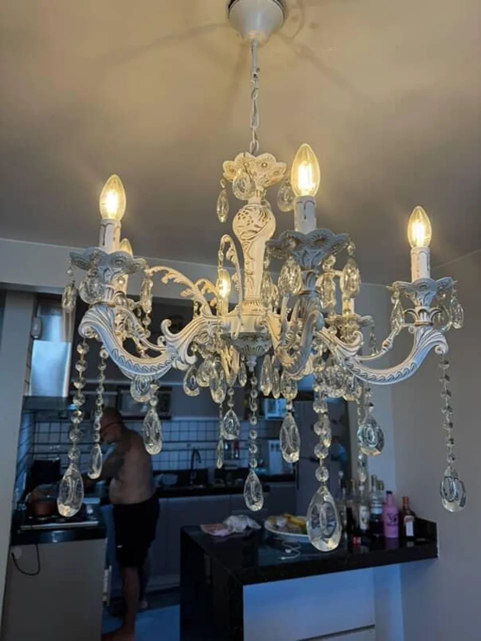 Lustre Clássico de Cristal com Andarelas 