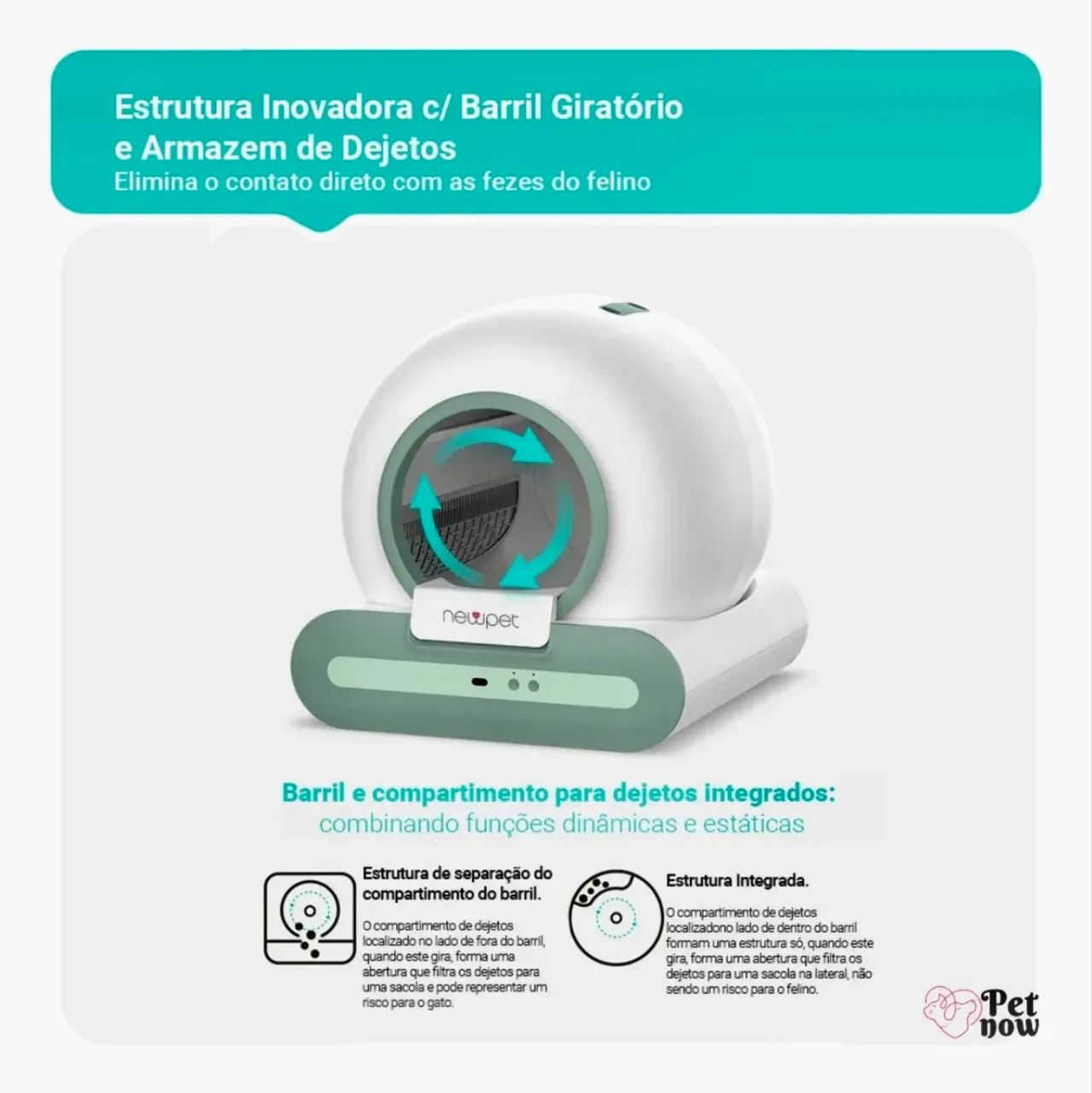 Caixa de Areia Automática para Gatos - NEWPET  - Foto 2