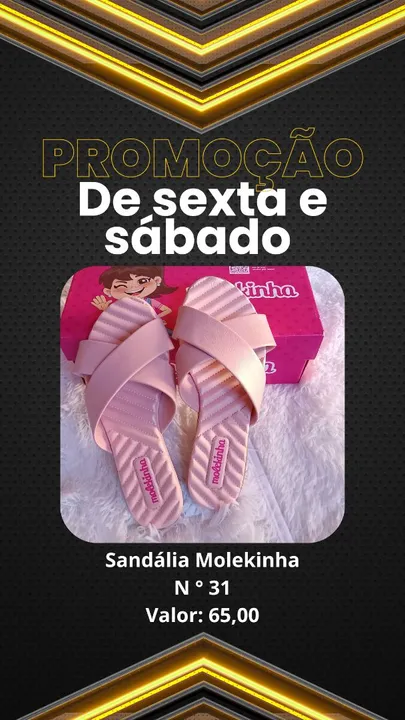 Sandália Molekinha N° 36,31,35 - Promoção de sexta e sábado