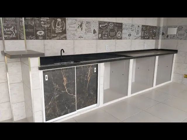 Fechamento de pia com Porcelanato para Cozinha