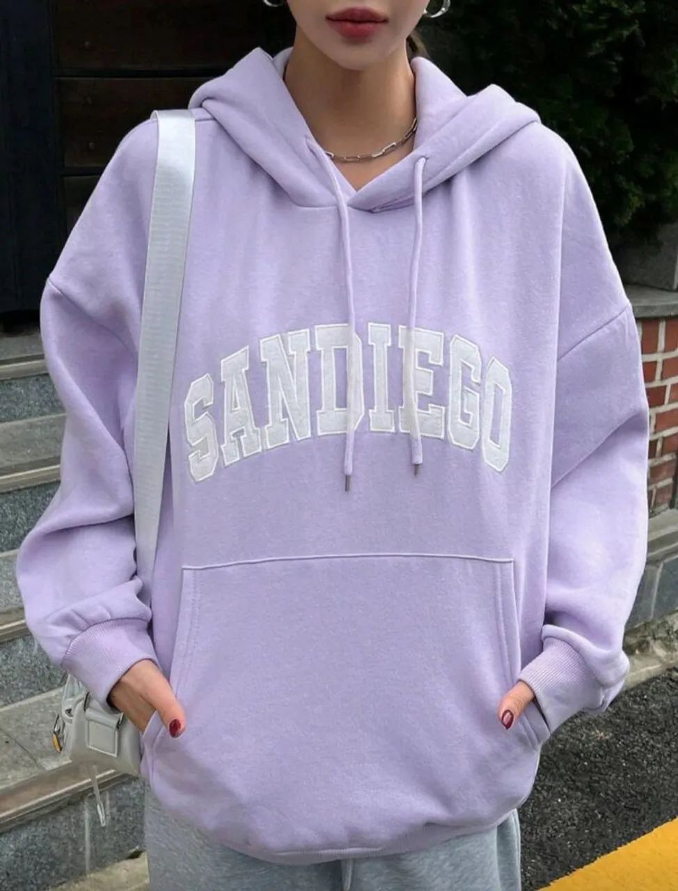 Moletom Lilás Feminino DAZY com Capuz - Térmico, Casual e Confortável - Foto 4