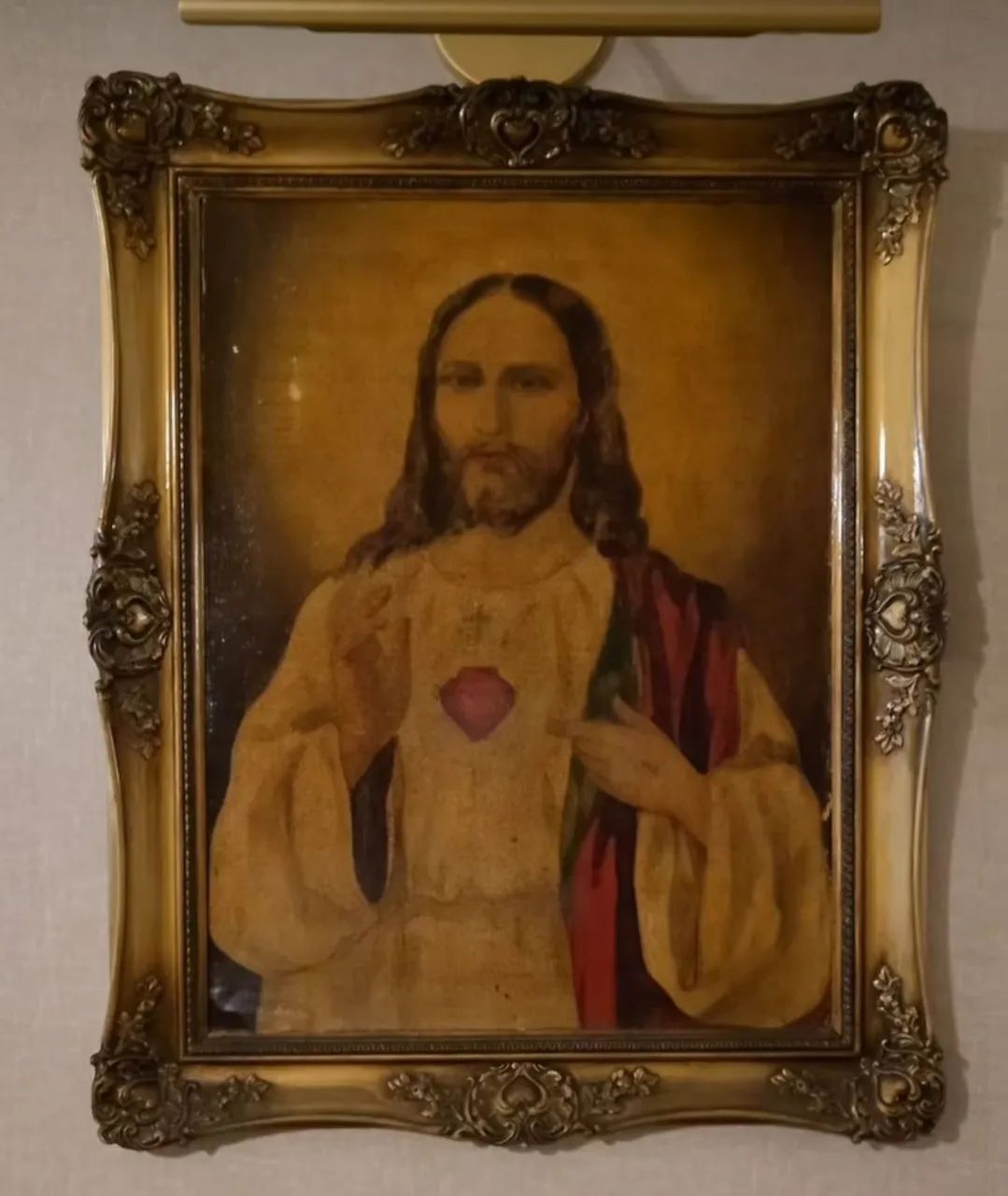 Óleo sobre tela do Sagrado Coração de Jesus  - Foto 2