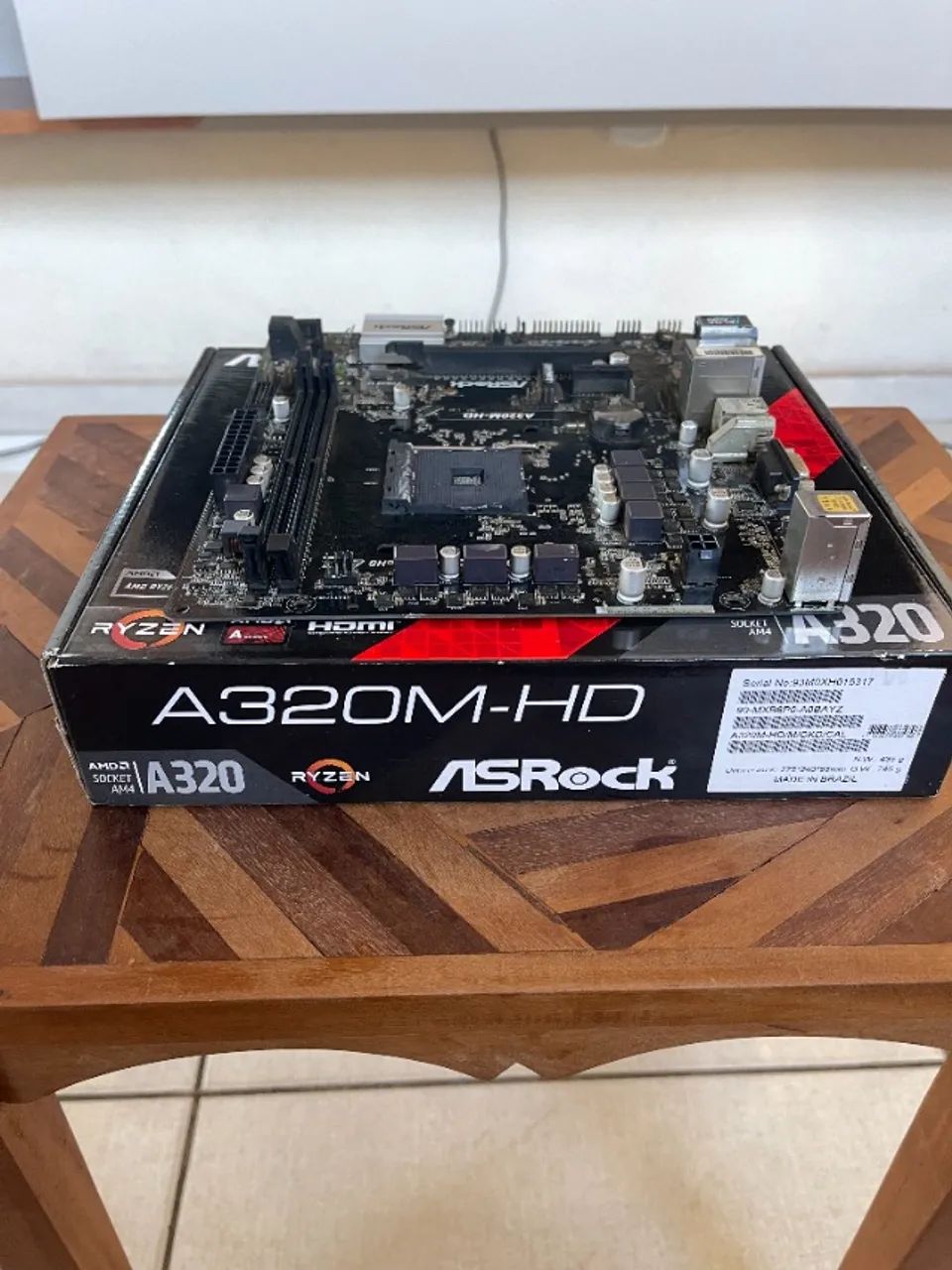 PLACA MÃE ASROCK A320M-HD AM4 - COMPLETO COM CAIXA - Foto 3