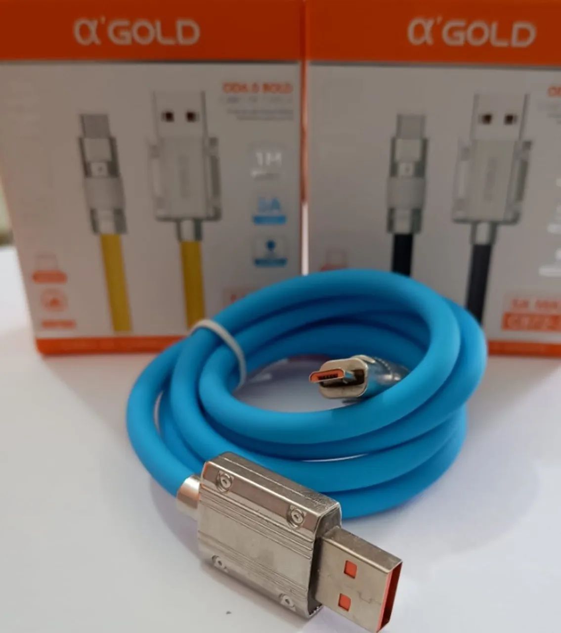 Cabo Tipo C - 5A Max A'Gold Premium Metal Force usb-c ..Leds - Foto 3
