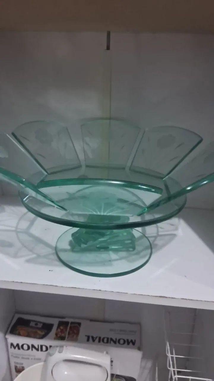 Fruteira de Vidro Artesanal Decorativa - Foto 2