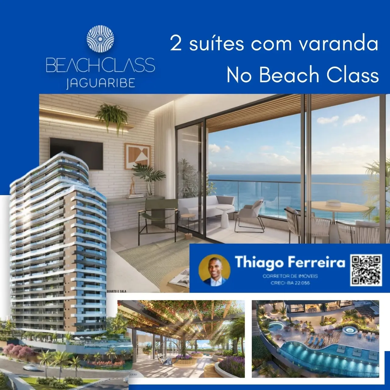 Beach Class Jaguaribe, 2 Suítes Em 64M² E Vagas Rotativas. 1S65BEH