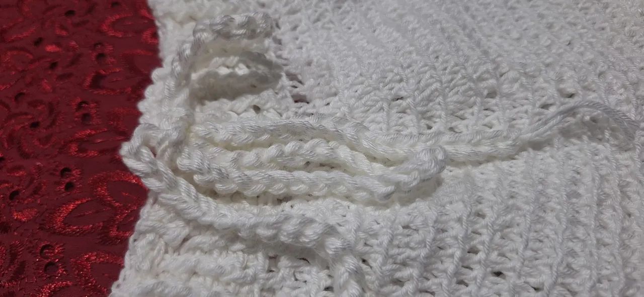 Conjunto de crochê branco - Novo, nunca usado. - Foto 4