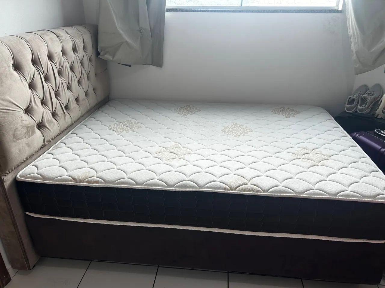 Cama Box Casal com Cabeceira Estofada - Foto 5