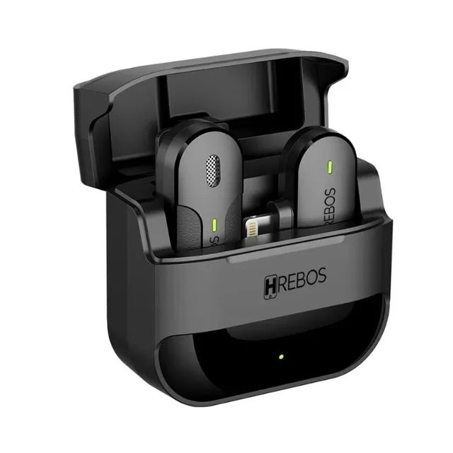 Microfone de Lapela Hrebos Clip Voice One Lightning - Preto - Foto 2