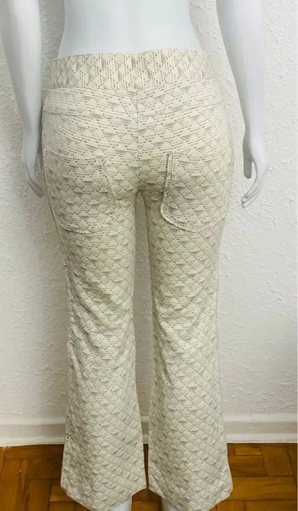 calça shoulder tamanho 36 bege estampado bom estado - Foto 5