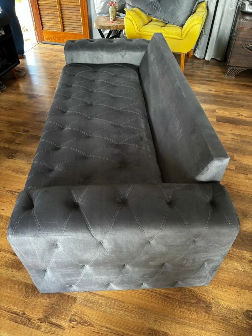 Sofá de 2 e 3 lugares cinza peça nova em estoque (pronta entrega)  - Foto 5