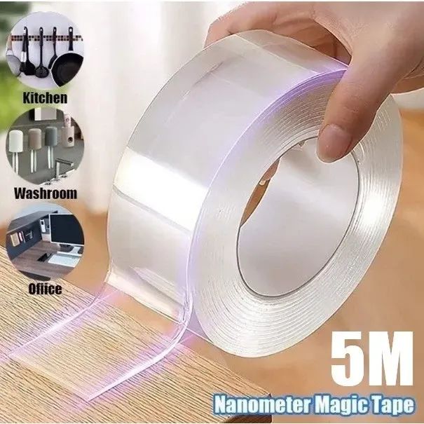 Fita Dupla Face Extra Forte Transparente NanoGel Silicone Mágica Adesiva Cola na Parede Mó