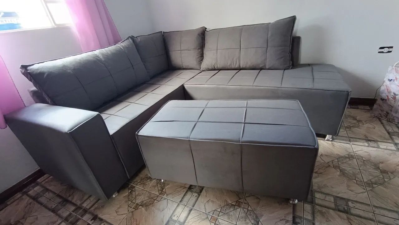 Sofá de Canto Cinza - Novo - Foto 3